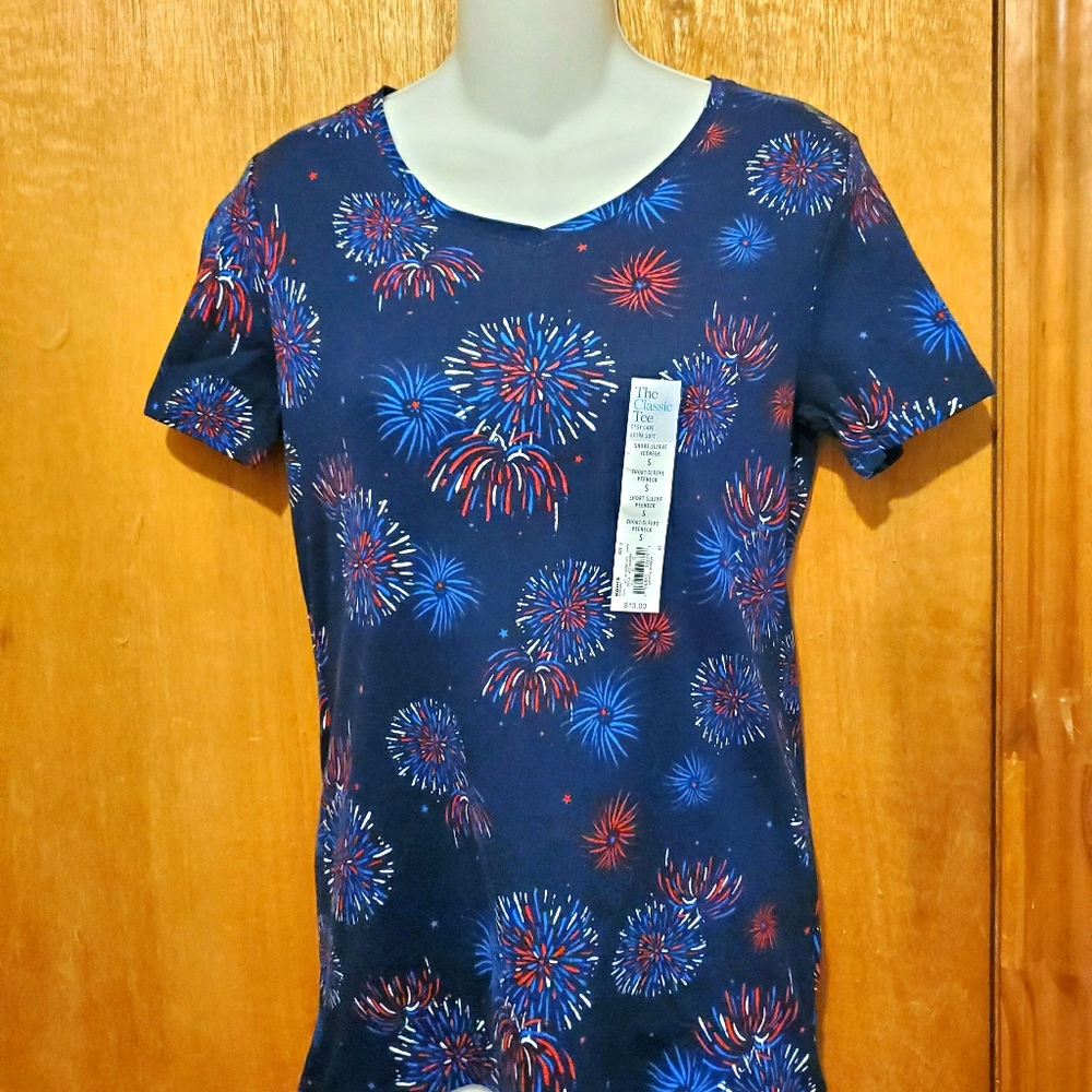 Cute Croft and Barrow Fireworks print T, Sz S